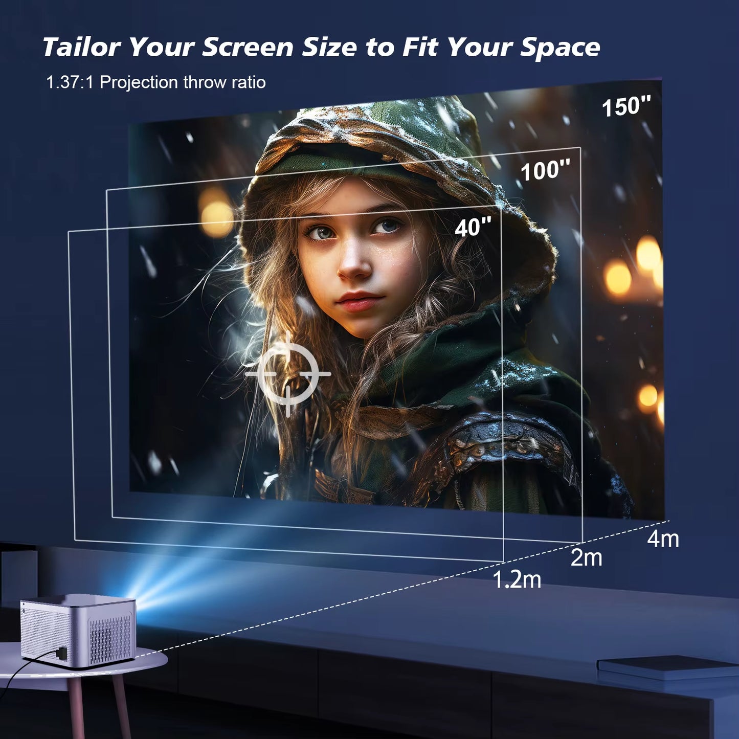580ANSI Projector Android 11 4K 1080P Wifi6 Voice Control Allwinner H713 Electronic Focus BT 5.0 Home Cinema HY350 Pro