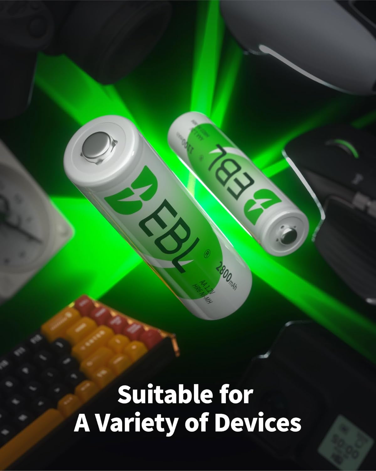 AA Rechargeable Batteries 2800Mah (4 Pack) and AAA Rechargeable Batteries 1100Mah (4 Pack), 1.2V Ni-Mh Batteries Combo