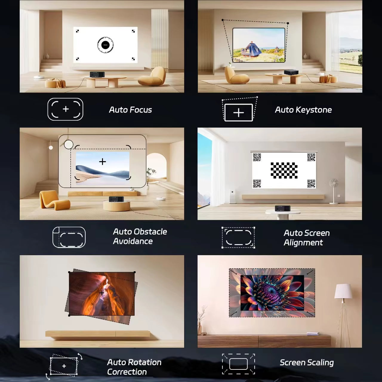 C4 PRO 1080P Projector Full HD 4K 1200ANSI Projectors Video Smart TV for Home 32GB Movie Theater Beamer