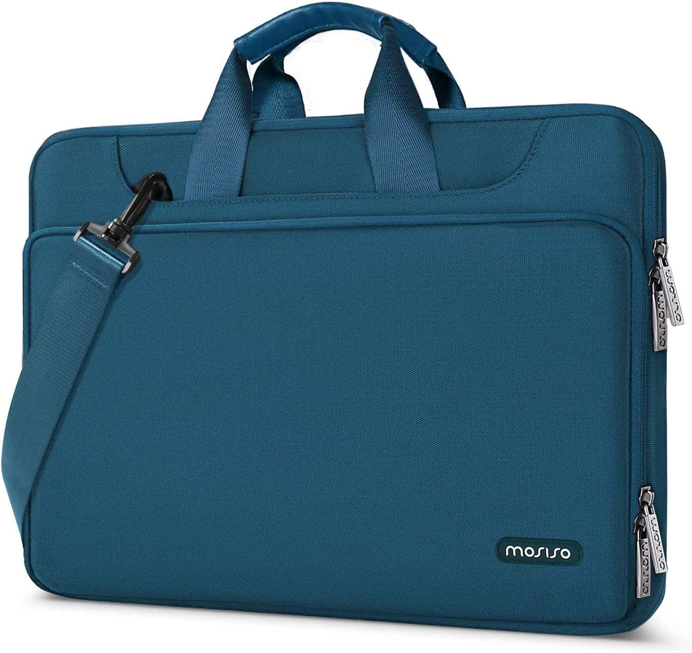 360 Protective Laptop Shoulder Bag Compatible with Macbook Pro 16 Inch 2021 2022 M1 A2485/2019-2020 A2141/Pro 15 A1398, 15-15.6 Inch Notebook, Matching Color Sleeve with Belt, Hunter Green