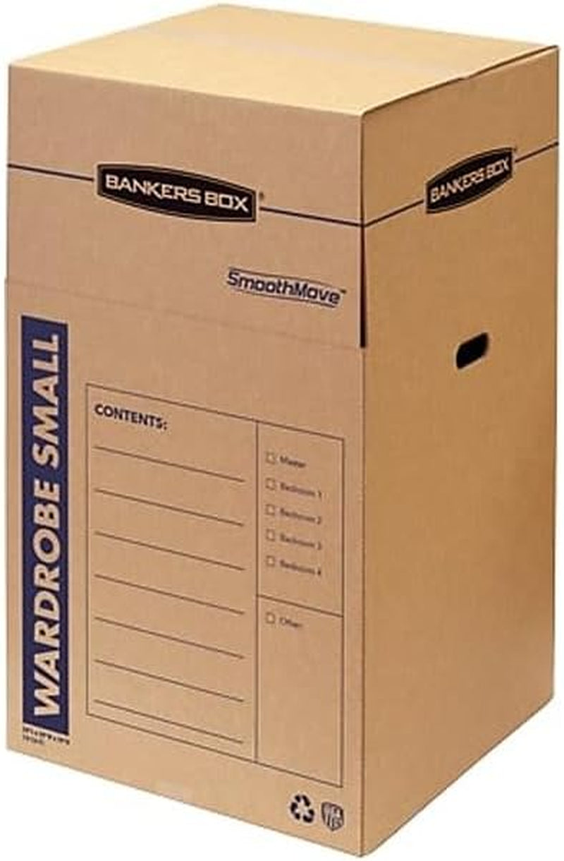 Smoothmove Wardrobe Moving Boxes, Short, 20 X 20 X 34 Inches, 3 Pack (7710902)
