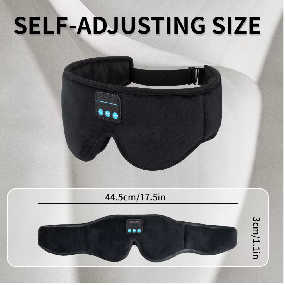 DreamTune 3D: Bluetooth Sleep Mask with Wireless Headset & Adjustable Eye Cover